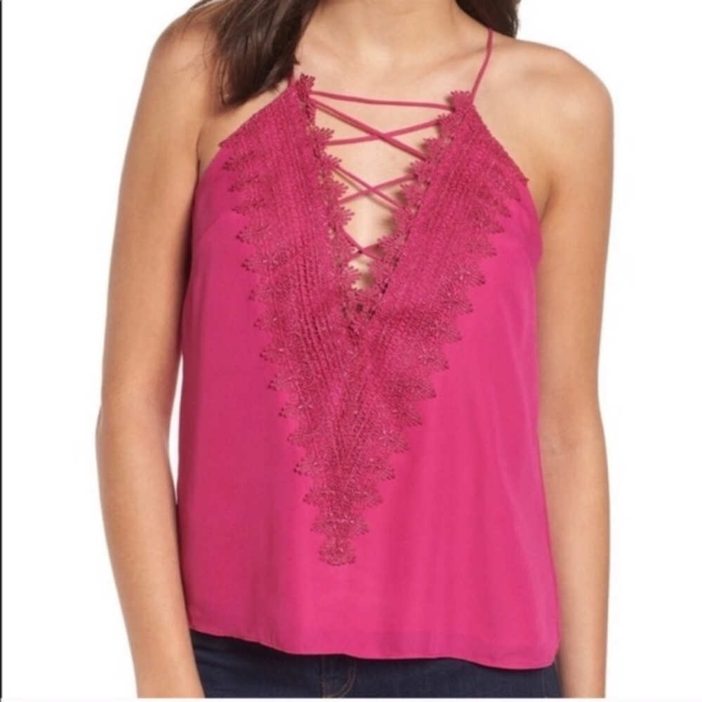 Fucshia Wayf Strappy Top